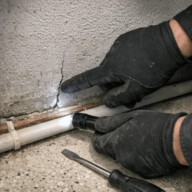 Analyse von Mäusespuren im Keller durch einen Experten