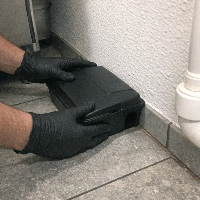 Aufstellen von sicheren Köderstationen gegen Mäuse